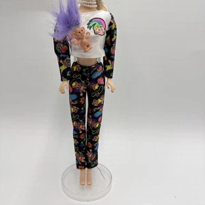 1989 Vintage Mattel Barbie Troll Print Shirt Legging And Troll No Doll - Picture 1 of 5