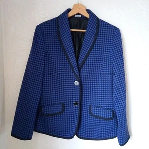 Damart UK 16 Houndstooth Print Washable Blazer Jacket - Picture 1 of 6