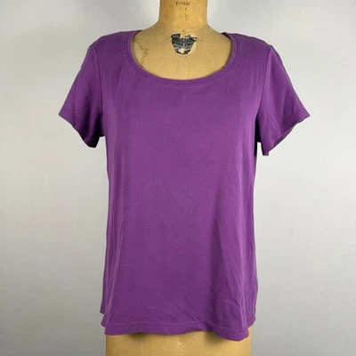 Chico’s True Color Tee Purple Short Sleeve Top Sz 2 (L) Cotton Spandex Peru - Image 1 of 4
