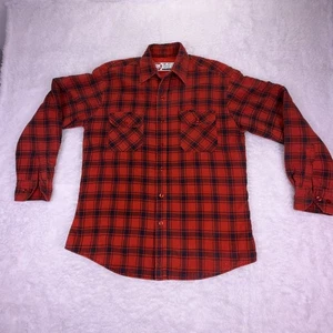 Sports Afield Shacket Mens M Red Blue Buffalo Plaid Quilted Insulated Flannel - Picture 1 of 7