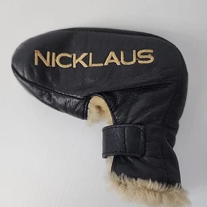 Cubierta Putter Hoja Cuero Genuino Bordada Oso Dorado Jack Nicklaus De Colección - Imagen 1 de 4