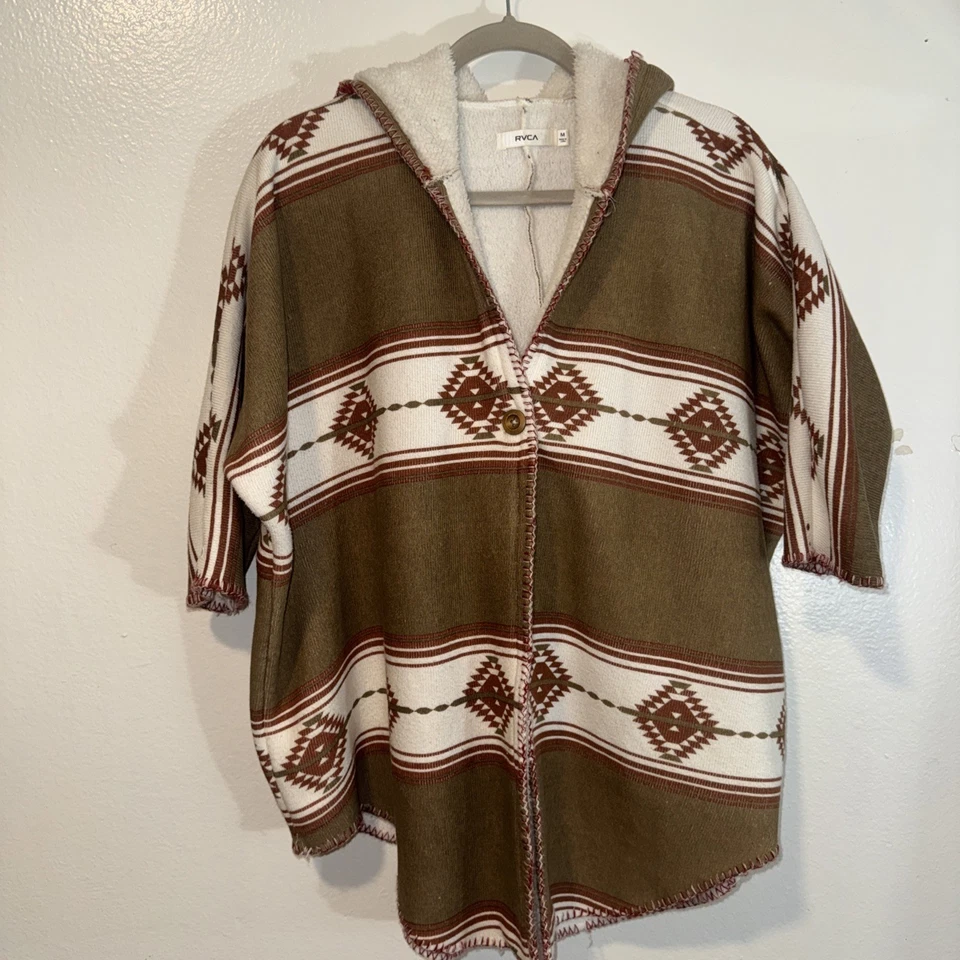 RVCA Boho Western Cardigan Sweater Womens Medium M Aztec Southwestern - Image 1 of 4