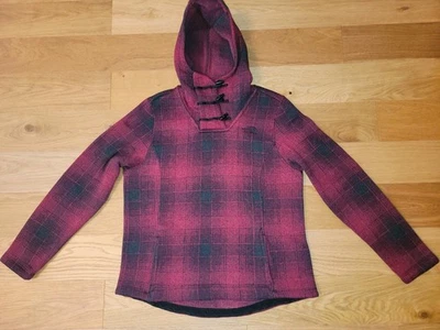 The North Face Sweater Womens L Crescent Red Black Plaid Pullover Hoodie Hiking - Image 1 of 4