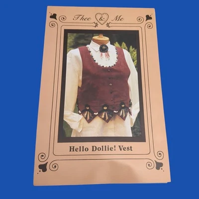 Thee & Me HELLO Amish DOLLIE VEST 1993 quilt pattern Sizes S-M-L-XL (6-20) - Image 1 of 4
