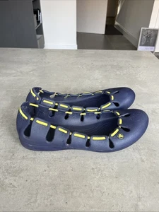 Ballerine Crocs Springi slip on blu giallo elastiche elasticizzate donna UK9 - Foto 1 di 8
