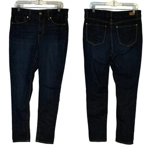 Seven7 bauchfreie Skinny-Jeans hoher Bund dunkle Waschung Größe 12 Montreal - Bild 1 von 7
