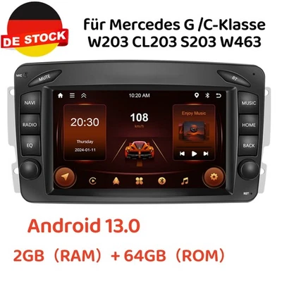 7" 64GB Android Autoradio Carplay für Mercedes G /C-Klasse W203 CL203 S203 W463 - Bild 1 von 4