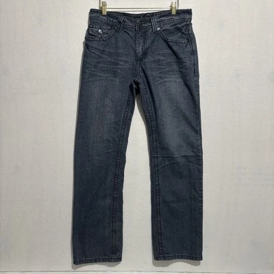 Xtreme Couture Jeans 30 x 32 Y2K Biker Embroidered Flip Pockets Straight Leg - Image 1 of 4