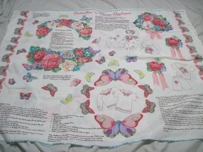 Cranston Print Works Fabric Panel Butterflies'n Bloom Appliques Cut & Sew New - Image 1 of 4