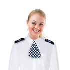 Adult's Police Constable Scarf Epaulettes Black White Fancy Dress Accessory