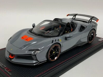 1/18 MR Collection Ferrari SF90 XX Spider in Nardo Gray on Leather Base - Image 1 of 4