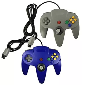Lot Of 2 N64 Game Gaming Pad Console Controllers For Nintendo 64 N64 Blue - Picture 1 of 4