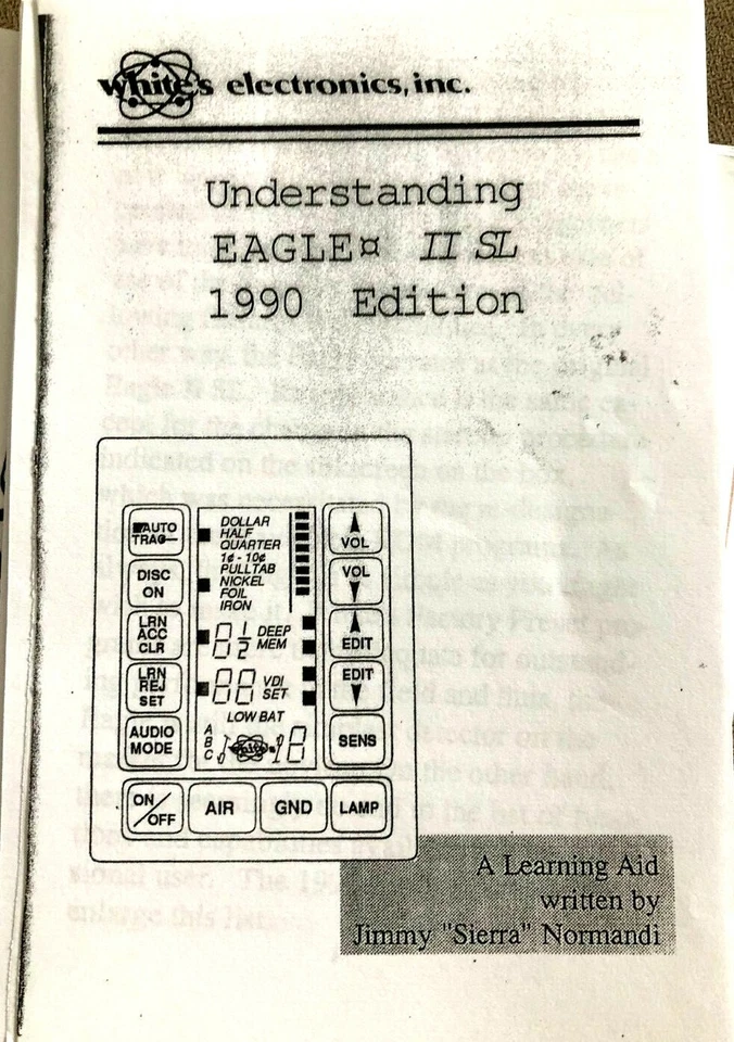 UNDERSTANDING WHITES EAGLE II SL 1990 EDITION DETECTOR DE METAIS INSTRUCIONAL - Imagem 1 de 1