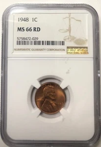 1948 Lincoln Wheat Cent MS66 RD - Early Date Mint State Beauty! - Picture 1 of 2