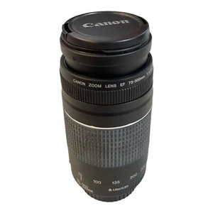Canon EF 75-300mm f/4-5.6 III Telephoto Zoom Lens User Instructions Dust Caps - Picture 1 of 9