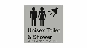 Unisex Air Lock Toilet & Shower (Statutory Braille & Tactile Sign) - Picture 1 of 2