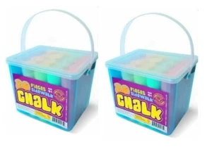 LOT OF 2 Sidewalk Chalk Sets For Kids For Outside Bulk Washable Chalk Bucket - Picture 1 of 3