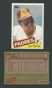 Topps Tony Gwynn #660 1985 casi nuevo-como nuevo corte Padres de San Diego - Imagen 1 de 1