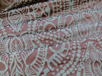By Yd Scalamandre Ethnic Damask Rust Red Silk Lampas African Abstract MSRP432/y - Image 1 of 4