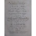 Latour Théodore Variations Sur Sul Margine D'un Rio Piano Ca1820