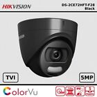 Hikvision 5MP TVI ColorVu CCTV Camera DS-2CE72HFT-F28 24hr Colour in Black + New