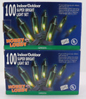 Lot Of 2 100 Indoor Outdoor Super Bright Light Set Green Light 32' Per Box Nib