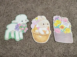 Vintage Eureka Easter Cardboard Wall Decor "Happy Easter" Bunny Lamb Lot of 3 - Picture 1 of 10