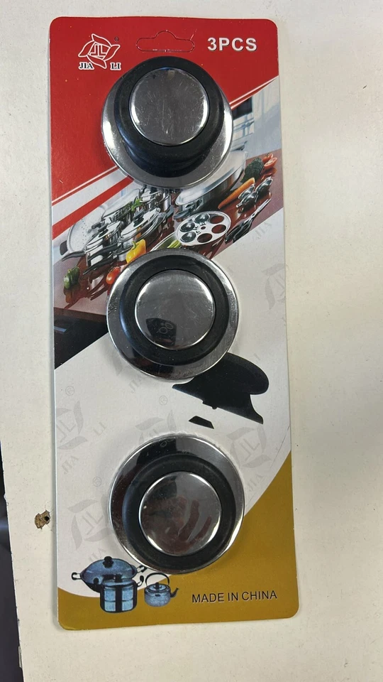 Pot/Pan Lid Cover Replacement Knobs black/silver Plastic COOKWARE-3Pcs - Image 1 of 1