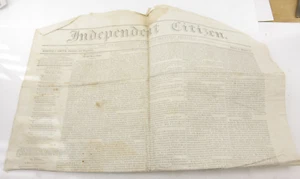 Independent Citizen FIRST ISSUE Oct 30, 1849 Newspaper Northampton MA - cut poor - Picture 1 of 9