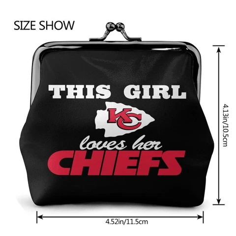 “This Girl Loves Her"Kansas City Chiefs Leather Coin Purse Change Purse Wallet Cover