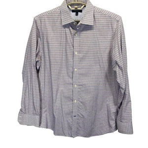 Banana Republic Dress Shirt Men's Large 16-16.5 35.5 Slim Fit Non-Iron Check - Picture 1 of 8