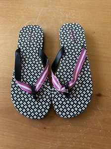 Merona Black & Pink Flip Flops - Womens 7/8, NEW - Picture 1 of 3