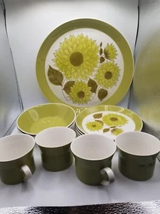 Mikasa Duplex Ben Seibel Dahlia 2511 Green 11 Pieces MCM - Picture 1 of 7