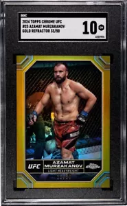 2024 Topps Chrome UFC Azamat Murzakanov Gold Refractor #23 #'d 33/50 SGC 10 GM - Picture 1 of 2
