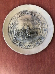 Wendell August Pewter Plate Landing of the Pilgrims 1972 - Picture 1 of 3