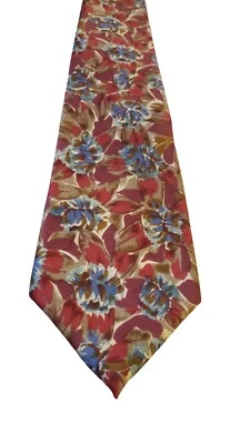 Manhattan Mens Polyester Tie Multi-Color Abstract Floral Designer Office Wedding - Imagem 1 de 4