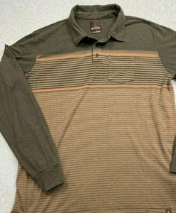 Prana Langarmshirt gestreift braun XL atmen 100% Bio Baumwolle Outdoor - Bild 1 von 10