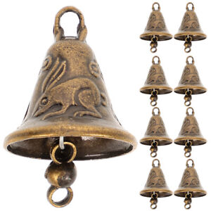 11pcs Bronze Bells Diy Craft Charms Metal Bell Brass Statue Small Bells