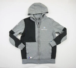 Puma Sweatshirt Mens Small Gray Hoodie Full Zip BMW Motorsport Sweater FLAWS** - Picture 1 of 20