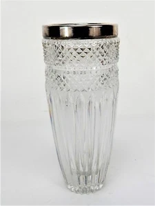 Vintage Lead Cut Crystal w/Silver Rim 8.5" x 3.25" - Picture 1 of 7