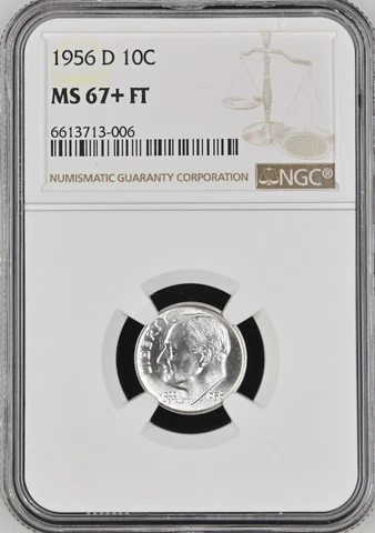 1956-D 10C FB Roosevelt Ten Cent NGC MS67+FT   6613713-006 Cover