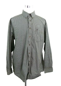 Ariat Pro Series Long Sleeve Shirt Men's XL Green Brown Tight Plaid Button Down - Picture 1 of 9