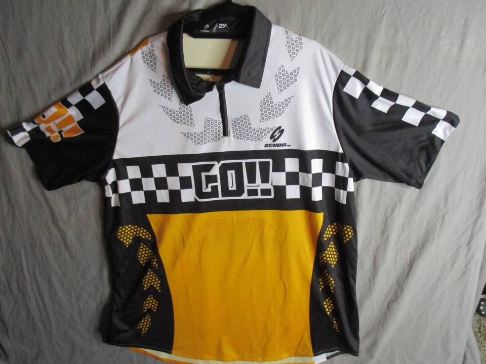 Camiseta deportiva unisex de ciclismo Scudopro GO amarilla negra blanca carreras 2XL Foto 1 de 4