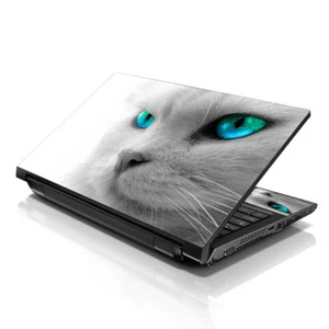 Laptop Skin Sticker Notebook Decal Cover Blue Eyed Cat for Dell HP Apple 17"-19" - Picture 1 of 3