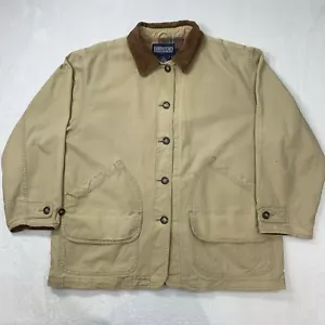 LANDS END Women’s Barn Coat L Petite Chore Jacket Hunting Flannel Lined Vintage - Picture 1 of 12