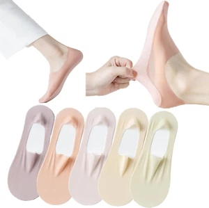5 Pairs Invisible Ice Silk Breathable No Show Socks, Ultra Low Cut Liner Non  - Picture 1 of 12