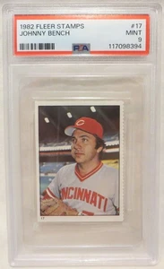 Johnny Bench **PSA 9** MINT 1982 Fleer Stamps #17 - Picture 1 of 2