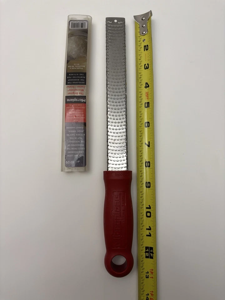 Herramientas de corte afiladoras 8" microplano rallador Zester rojo mango 12,5" cubierta 40120 Foto 1 de 4