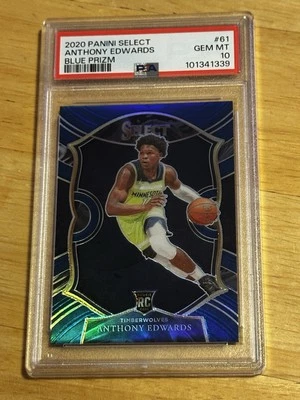 PSA 10 2022 Panini Select Anthony Edwards Blue Prizm RC #61 Foto 1 de 2