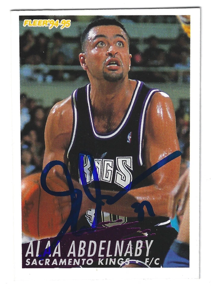 ALAA ABDELNABY SACRAMENTO KINGS SIGNED CARD TRAIL BLAZERS CELTICS BUCKS 76ERS - Image 1 of 1
